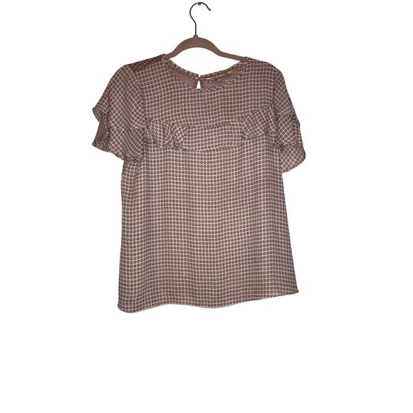 Loft light pink flutter sleeve blouse size small - Picture 1 of 5